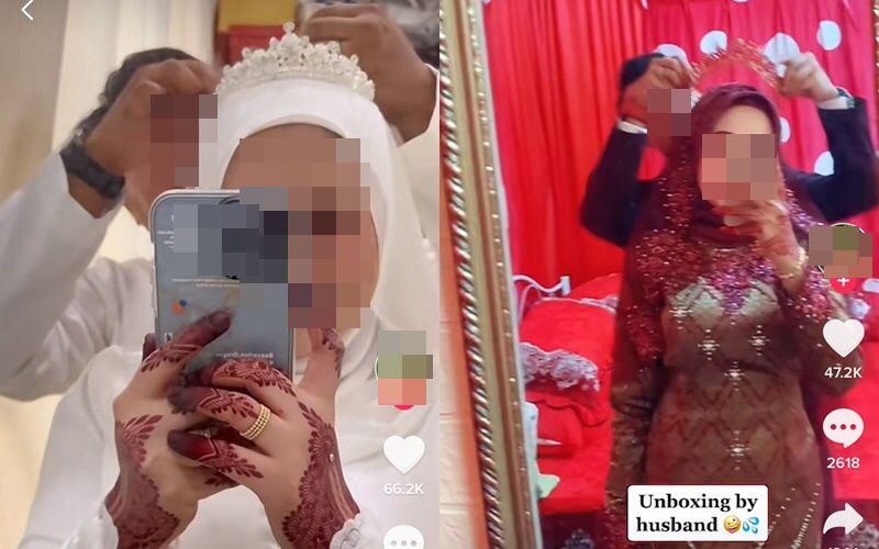 The latest social media trend involves a groom removing head accessories from his brideu00e2u20acu2122s tudung to commemorate their nuptials. u00e2u20acu201d TikTok screencapsnn