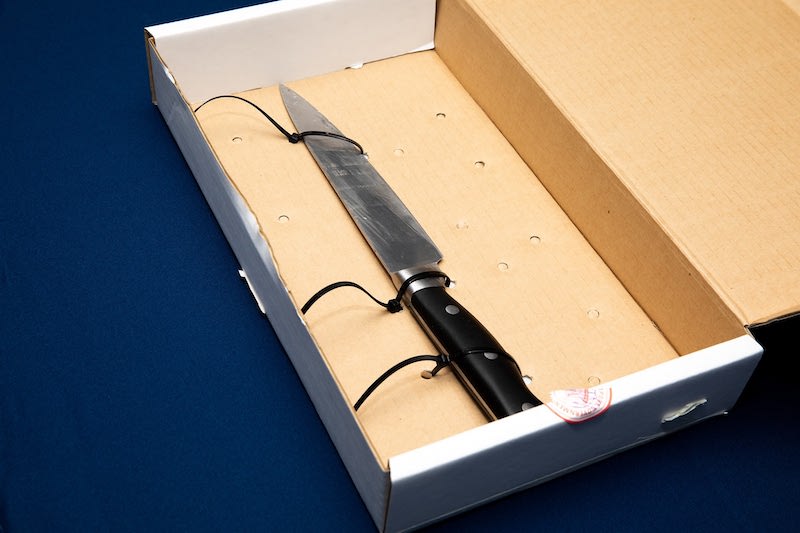 The knife used by a man at Block 33 Bendemeer Road on March 23, 2022. u00e2u20acu201d TODAY pic