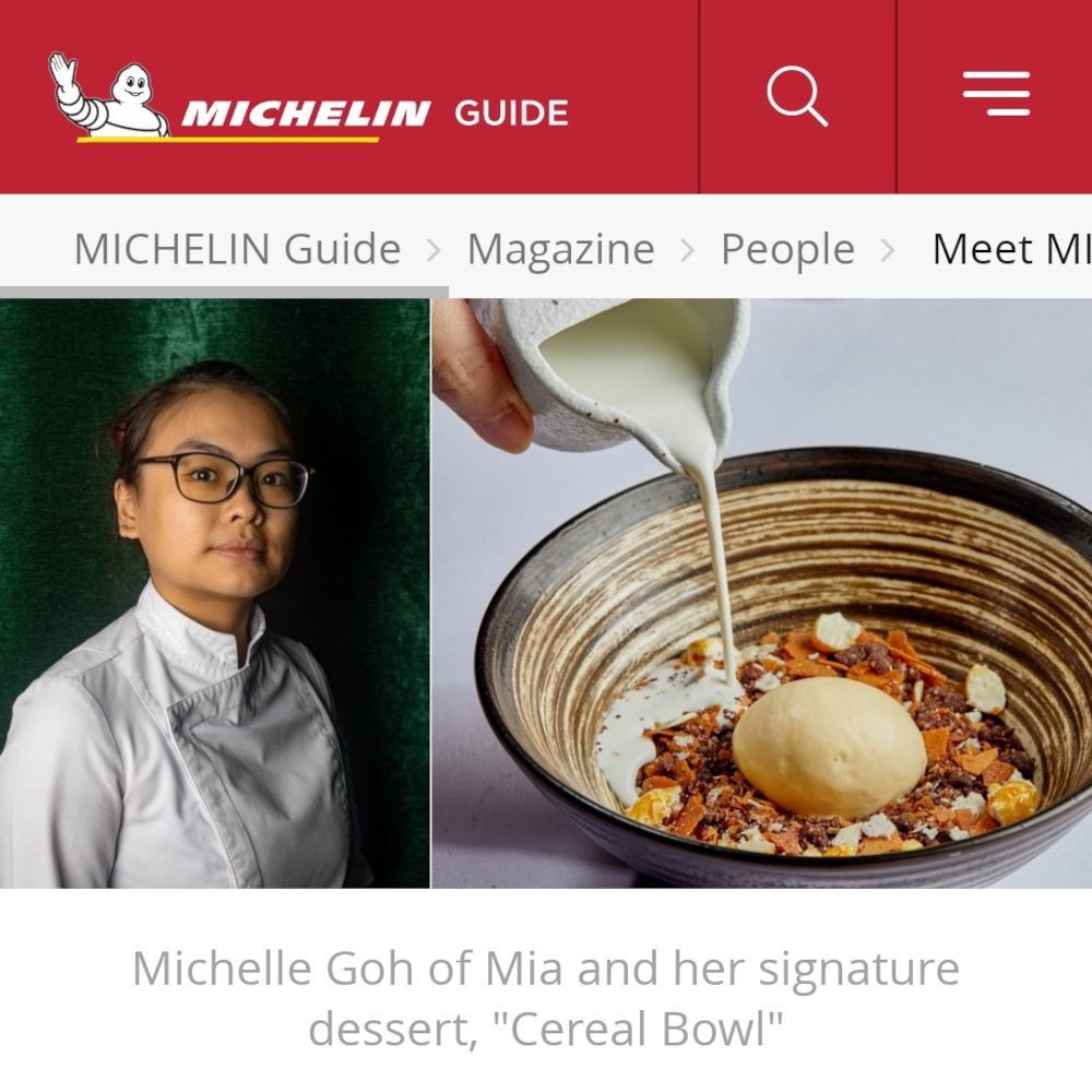 Screengrab from the Michelin Guide website of Chef Michelle Goh and her signature dessert u00e2u20acu02dcCereal Bowlu00e2u20acu2122. u00e2u20acu201d Borneo Post Online picn