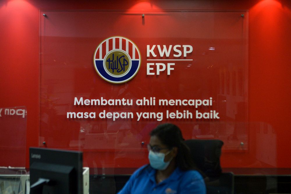 The Employees’ Provident Fund  logo is seen at its headquarters in Kuala Lumpur March 2, 2022. — Picture by Miera Zulyana