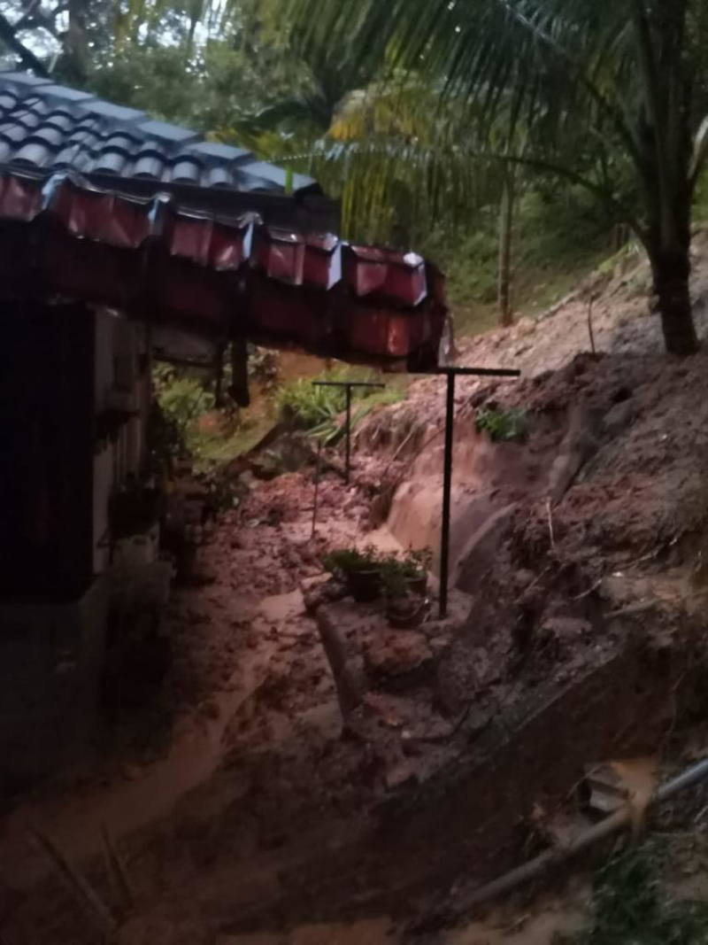 Investigations carried out with Ampang Jaya Municipal Council found a house was not damaged and that only construction debris and soil had affected the backyard of the house. u00e2u20acu201d Picture from Twitter/Polis Ampang Jaya via Bernama 