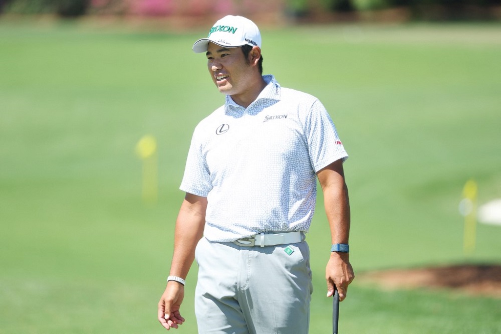 Hideki Matsuyama of Japan looks on from the practice area prior to the Masters at Augusta National Golf Club in Augusta, Georgia April 3, 2022. u00e2u20acu201d Getty Images via AFP