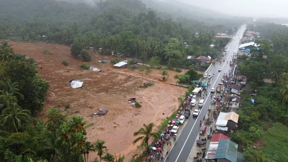 A general view shows damages after a landslide caused by tropical storm Megi in Baybay city, eastern province of Leyte, Philippines, in this still image taken from a video April 11, 2022. u00e2u20acu2022 Courtesy As You Wish Photography/via Reuters