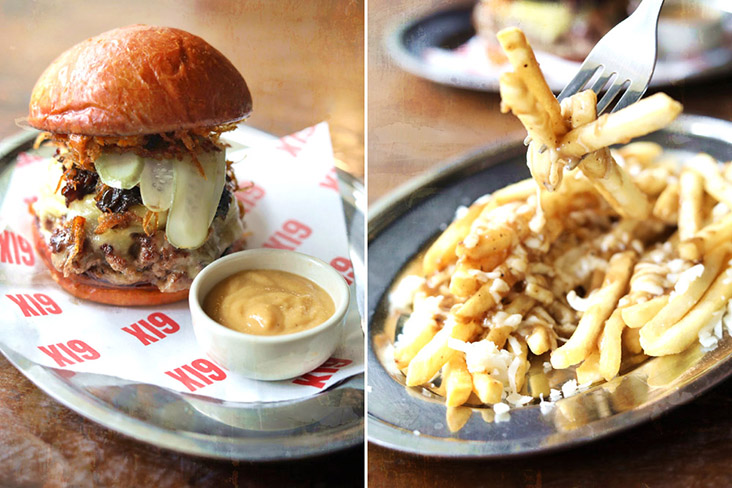 Thai Wagyu Beef Burger (left). Samlor’s take on the French-Canadian dish of 'poutine' (right).