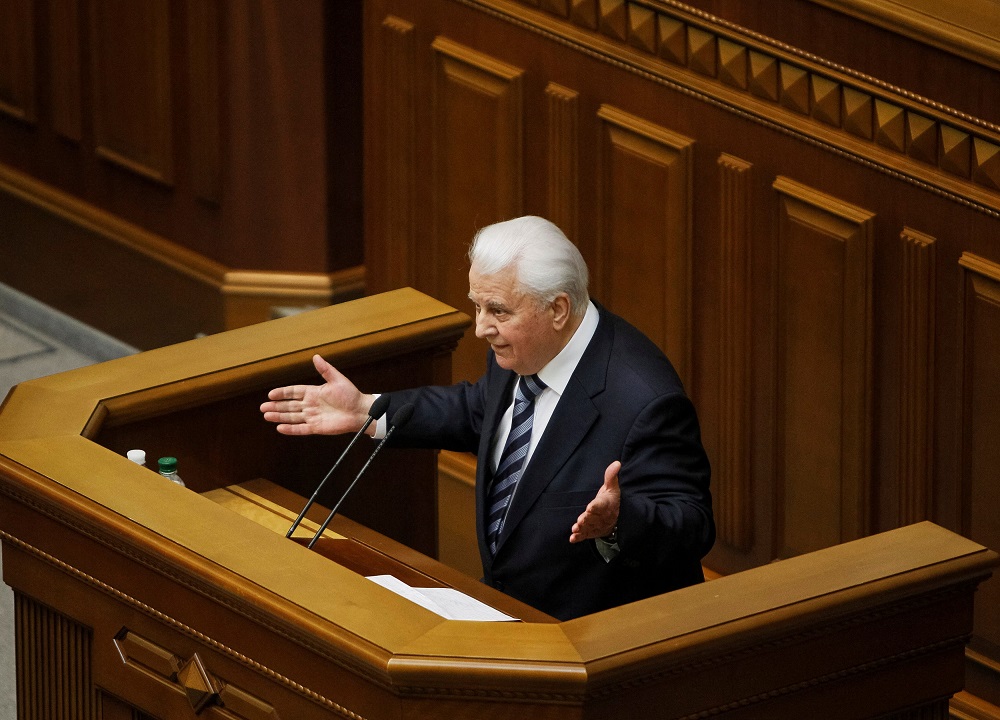 Former Ukrainian President Leonid Kravchuk addresses deputies during a session of parliament in Kyiv, Ukraine January 29, 2014. u00e2u20acu2022 Reuters file pic