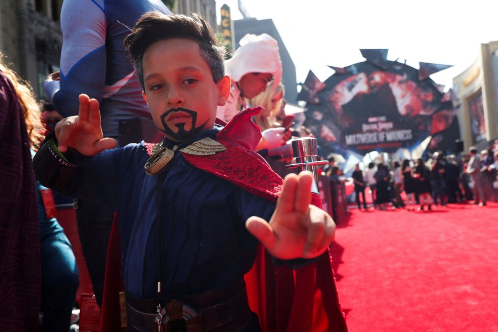 Logan Rodriguez, dressed as Doctor Strange, poses as he attends the premiere of the film u00e2u20acu02dcDoctor Strange in the Multiverse of Madnessu00e2u20acu2122 in Los Angeles May 2, 2022. u00e2u20acu201d Reuters picn