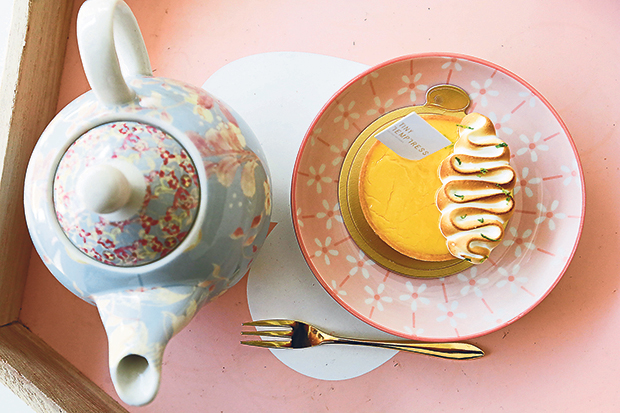 Pair the tangy Tarte Au Citron Meringuée with a pot of tea for the perfect afternoon tea