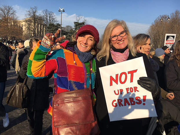 People are pictured protesting against Donald Trump during the Paris Women’s March. — Picture courtesy of Julia