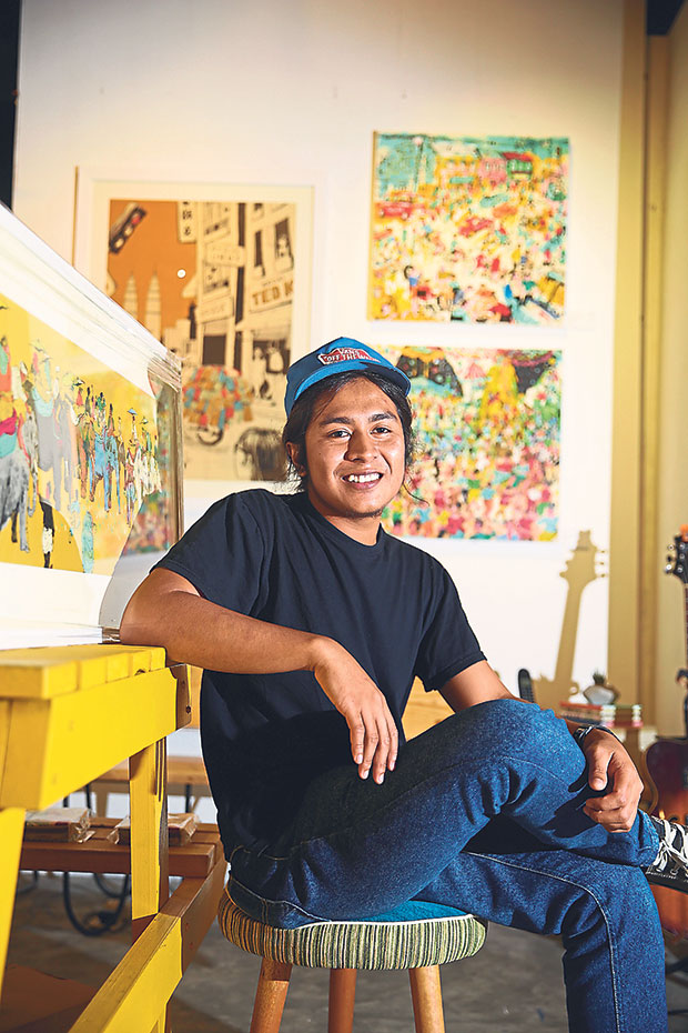 Kide Baharudin resides in Kuala Pilah, Negeri Sembilan and he is often inspired by the kampung life there