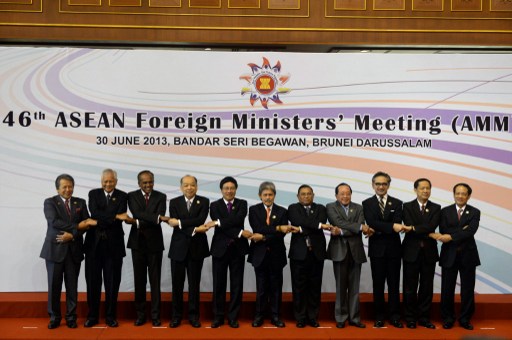  ASEAN representatives hold hands during the 46th ASEAN Foreign Ministers' Meeting in Bandar Seri Begawan. u00e2u20acu201c Reuters pic