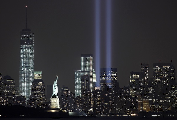 The Tribute in Light is illuminated next to the Statue of Liberty (centre) and One World Trade Centre (left) during events marking the 12th anniversary of the 9/11 attacks on the World Trade Centre in New York, September 10, 2013. u00e2u20acu201d Reuters pic
